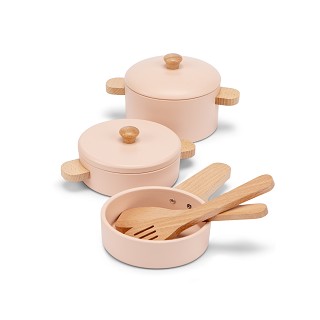 Wooden pan set (pink)